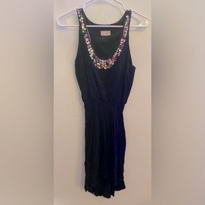 Love Lady Medium Black Romper with Jewel Embellishments